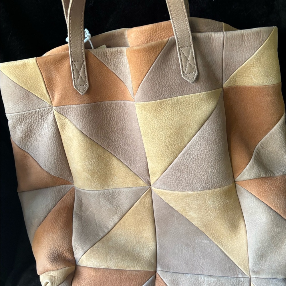 Madewell color block leather tote, NWT - Picture 5 of 10
